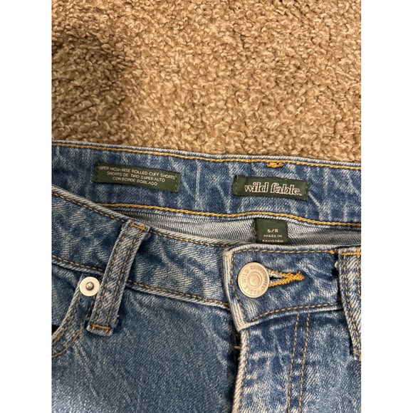wild fable Pants - Wild Fable Denim Shorts Womens 6 Blue Excellent Super High Rise Flower Patch